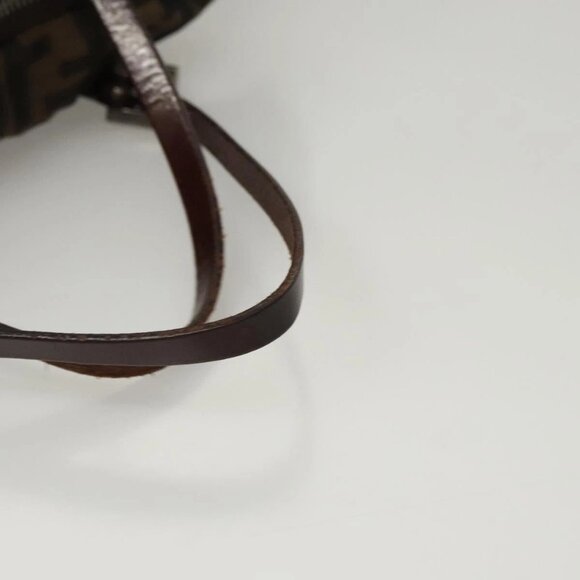 FENDI Zucca Canvas Hand Bag Black Brown Auth ep8782 - Picture 7 of 16